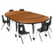 Flash Furniture Oval 47.5 W, 76 L, 25 H, Chrome, Laminate, Particleboard, Plastic, Steel, Wood Grain XU-GRP-12CH-A3048CON-48-OAK-T-P-CAS-GG - alternate 7